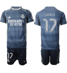 Men Real Madrid 2026 Soccer Jerseys DarkBlue #17 LUCAS V. Men Real Madrid 2026 Soccer Jerseys DarkBlue #17 LUCAS V.