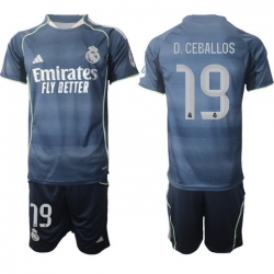 Men Real Madrid 2026 Soccer Jerseys DarkBlue #19 D.CEBALLOS