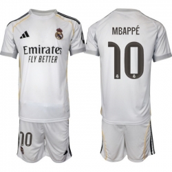 Men Real Madrid 2026 Soccer Jerseys White #10 MBAPPE