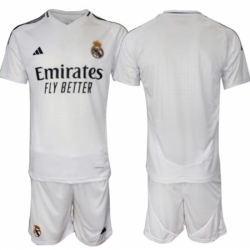 Men Real Madrid Custom 24 25 White Home Soccer Jersey Suit