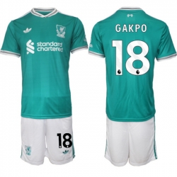 Men Liverpool 2026 Soccer Jerseys Teal #18 GAKPO