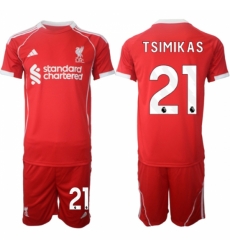 Men Liverpool 21 Kostas Tsimikas 2025 Red Home Soccer Jersey Suit