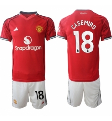Men Manchester United 18 Casemiro2025 26 Red Home Soccer Jersey Suit