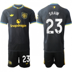 Men Manchester United 2026 Soccer Jerseys Black #23 SHAW