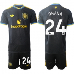 Men Manchester United 2026 Soccer Jerseys Black #24 ONANA
