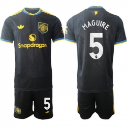 Men Manchester United 2026 Soccer Jerseys Black #5 MAGUIRE