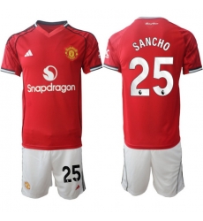 Men Manchester United 2026 Soccer Jerseys Red #25 SANCHO