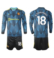 Men Manchester United Long Sleeve Soccer Jerseys 548