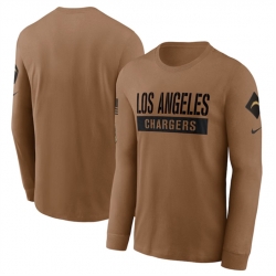 Men Los Angeles Chargers 2023 Brown Salute To Service Long Sleeve T Shirt