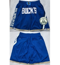 Men Milwaukee Bucks Royal Shorts Men Milwaukee Bucks Royal Shorts