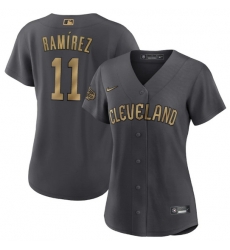 Women Cleveland Guardians 11 Jos E9 Ram EDrez 2022 All Star Charcoal Stitched Baseball Jersey 