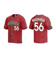 Men Mexico Baseball 56 Randy Arozarena 2023 Red World Baseball Classic Stitched Jersey