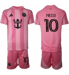 Men Inter Miami CF 10 Lionel Messi 25 26 Pink Home Soccer Jersey Suit