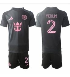 Men Inter Miami CF 2 DeAndre Yedlin 2025 Black Away Soccer Jersey Suit