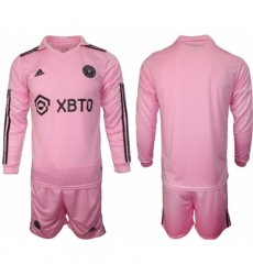 Men Inter Miami CF Blank 2023 24 Pink Home Soccer Jersey Suit