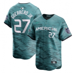 Men Toronto Blue Jays 27 Vladimir Guerrero Jr  Teal 2023 All Star Cool Base Stitched Jersey