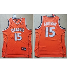 Syracuse University 15 Carmelo Anthony Orange Nike Basketball College Jersey