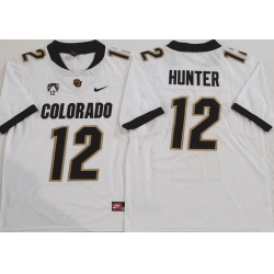 Men Colorado Buffaloes Travis Hunter #12 White Stitched Football Jersey II