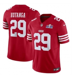 Men San Francisco 49ers 29 Talanoa Hufanga Red 2023 F U S E With John Madden Patch Vapor Limited Stitched Football 2024 Super Bowl LVIII Jersey Men San Francisco 49ers 29 Talanoa Hufanga Red 2023 F U S E With John Madden Patch Vapor Limited Stitched Football 2024 Super Bowl LVIII Jersey