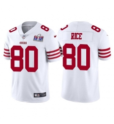 Men San Francisco 49ers 80 Jerry Rice 2023 New White Vapor Untouchable Stitched Football 2024 Super Bowl LVIII Jersey Men San Francisco 49ers 80 Jerry Rice 2023 New White Vapor Untouchable Stitched Football 2024 Super Bowl LVIII Jersey