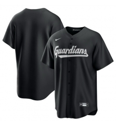 Men Cleveland Guardians Blank Black Lights Out Limited Stitched Baseball Jersey