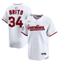 Men Cleveland Guardians Nike White Home Limited Jersey Brito Juan 34