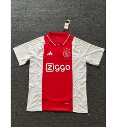 Men 2024 2025 Soccer Jersey Ajex Home Red White Men 2024 2025 Soccer Jersey Ajex Home Red White