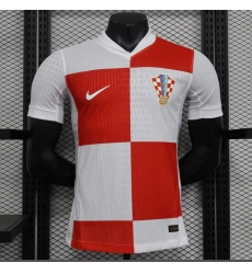 Men 2024 Soccer Jersey Crotia White Men 2024 Soccer Jersey Crotia White