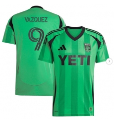 Mens Austin FC Brandon Vazquez adidas Green 2025 The Heartbeat Kit Replica Player Jersey