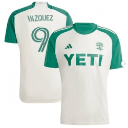 Mens Austin FC Brandon Vazquez adidas Tan 2024 The Armadillo Kit Replica Player Jersey