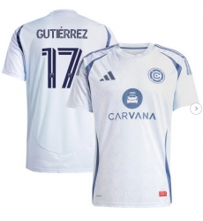 Men's Chicago Fire Brian Gutierrez adidas Light Blue 2025 The Municipal Kit Replica Player Jersey