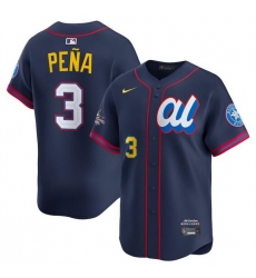 Youth American League 3 Jeremy Pena Navy 2025 All Star Edition Limited Stitched Baseball Jersey