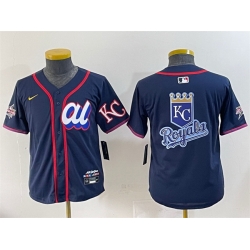 Youth American League Kansas City Royals Team Big Logo Navy 2025 All Star Edition Limited Stitched Baseball Jersey 3