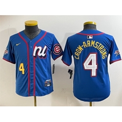 Youth National League 4 Pete Crow Armstrong Blue 2025 All Star Edition Limited Stitched Baseball Jersey