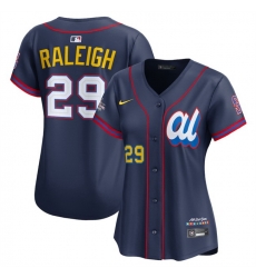 Women American League 29 Cal Raleigh Navy 2025 All Star Edition Limited Stitched Baseball Jersey 