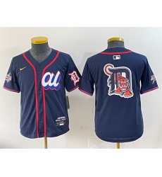 Women American League Detroit Tigers Team Big Logo Navy 2025 All Star Edition Limited Stitched Baseball Jersey 