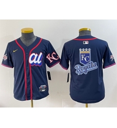Women American League Kansas City Royals Team Big Logo Navy 2025 All Star Edition Limited Stitched Baseball Jersey  2