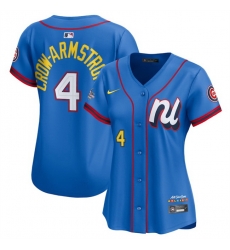 Women National League 4 Pete Crow Armstrong Blue 2025 All Star Edition Limited Stitched Baseball Jersey 