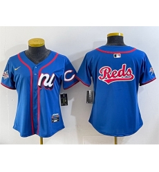 Women National League Cincinnati Reds Team Big Logo Blue 2025 All Star Edition Limited Stitched Baseball Jersey 