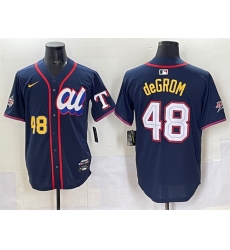 Men American League 48 Jacob deGrom Navy 2025 All Star Edition Limited Stitched Baseball Jersey