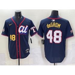 Men American League 48 Jacob deGrom Navy 2025 All Star Edition Limited Stitched Baseball Jersey