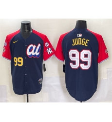 Men American League 99 Aaron Judge Navy Red Alternate 2025 All Star With Patch Edition Limited Stitched Baseball Jersey
