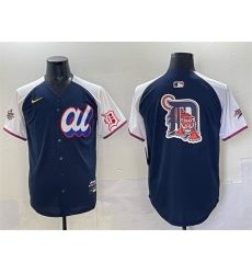 Men American League Detroit Tigers Team Big Logo Navy Alternate 2025 All Star Edition Limited Stitched Baseball Jersey 283