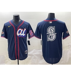 Men American League Seattle Mariners Team Big Logo Navy 2025 All Star Edition Limited Stitched Baseball Jersey 002