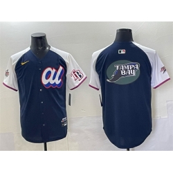 Men American League Tampa Bay Rays Team Big Logo Navy Alternate 2025 All Star Edition Limited Stitched Baseball Jersey