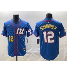 Men National League 12 Kyle Schwarber Blue 2025 All Star Edition Limited Stitched Baseball Jersey