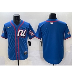 Men National League Colorado Rockies Blank Blue 2025 All Star Edition Limited Stitched Baseball Jersey