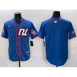 Men National League Colorado Rockies Blank Blue 2025 All Star Edition Limited Stitched Baseball Jersey