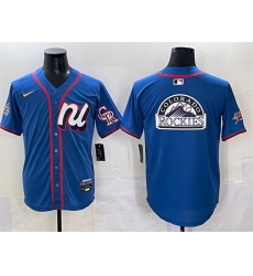 Men National League Colorado Rockies Team Big Logo Blue 2025 All Star Edition Limited Stitched Baseball Jersey