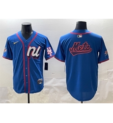 Men National League New York Mets Team Big Logo Blue 2025 All Star Edition Limited Stitched Baseball Jersey 001